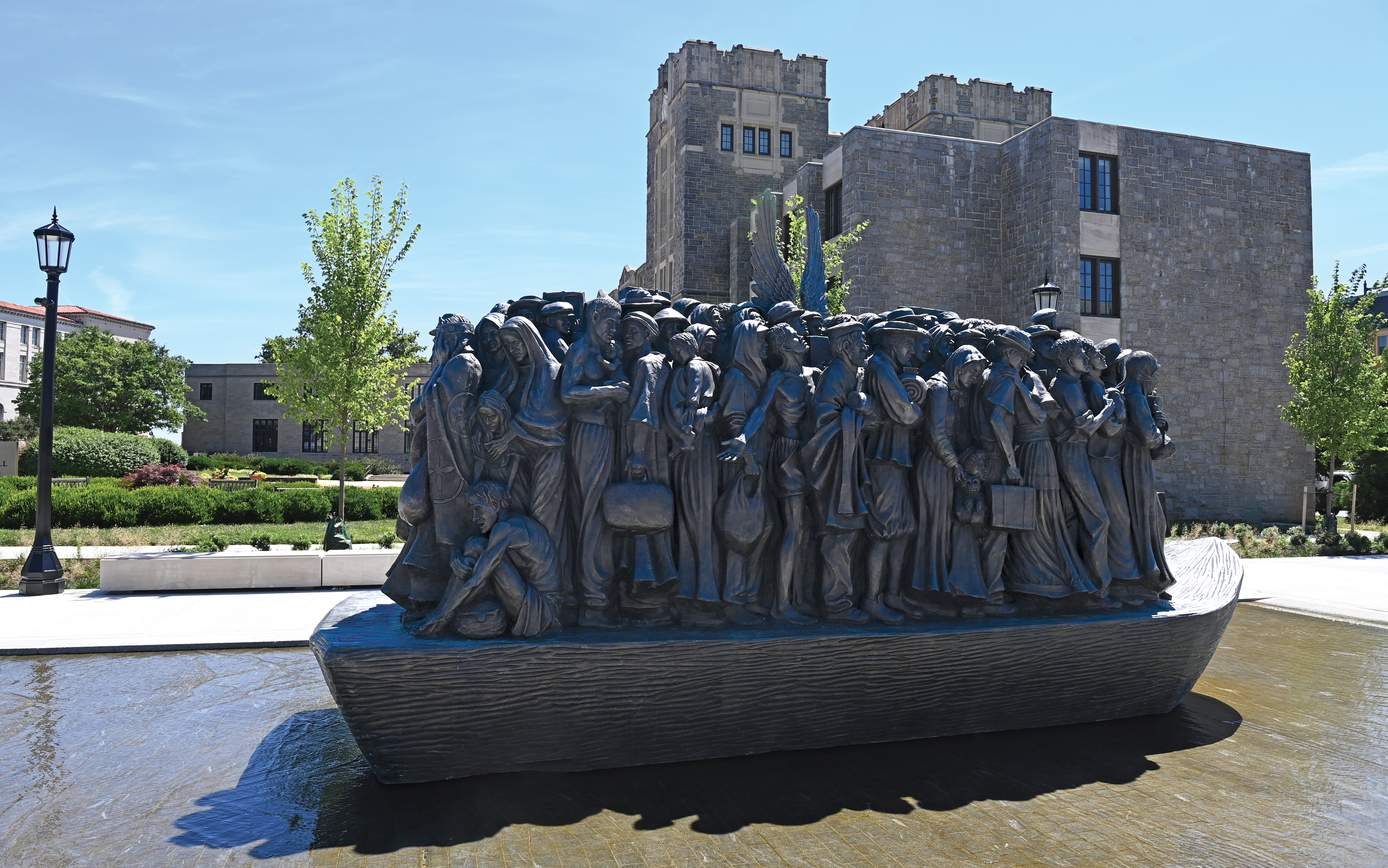 Statue of Angels Unawares on campus