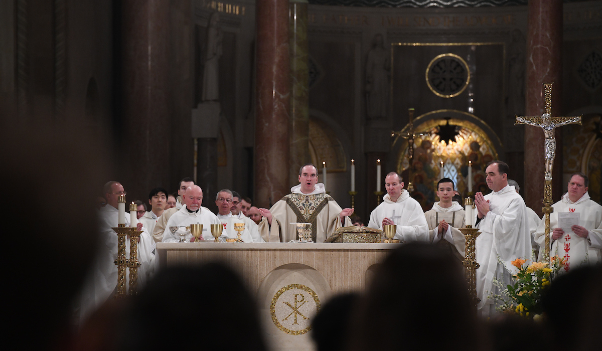 Mass is being celebrated for the Patronal Feast of St. Thomas Aquinas.