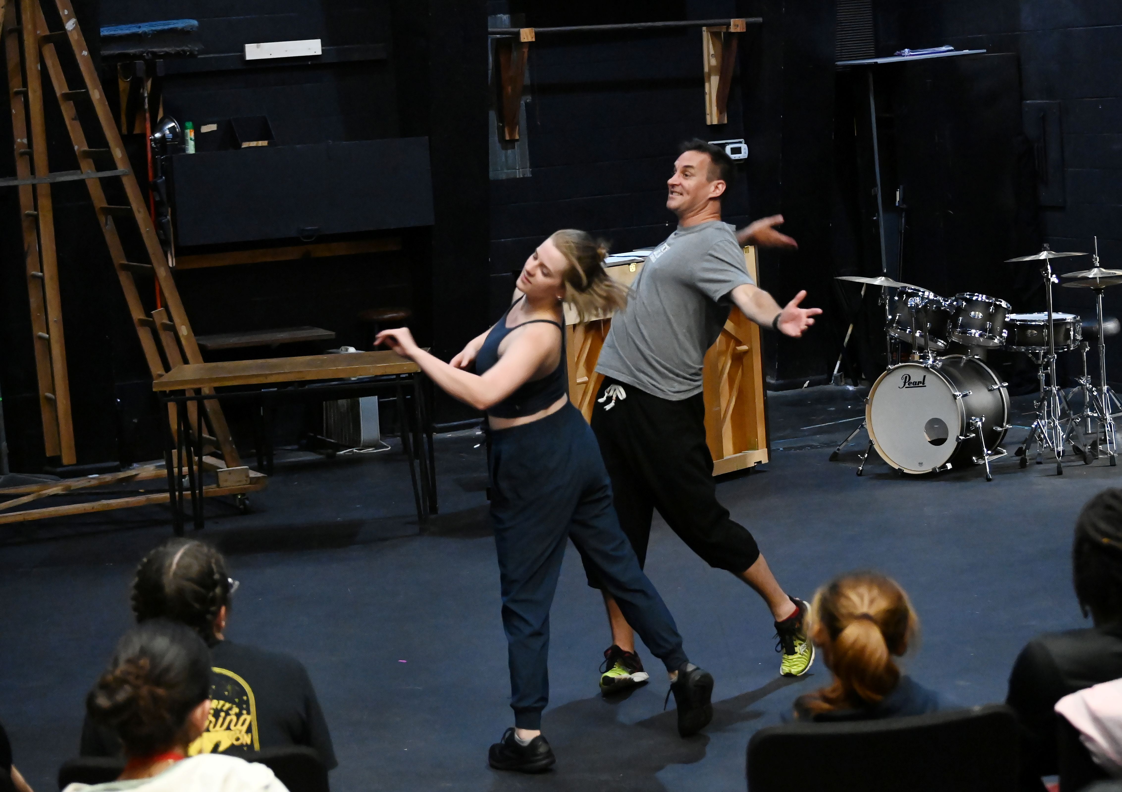 a stage combat expert demonstrates how to do a staged slap
