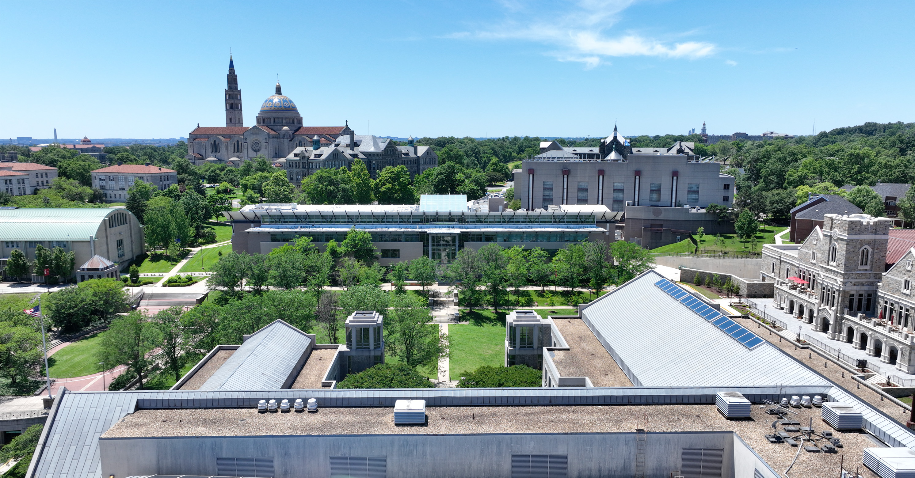 aerial view of the back of the Pryz