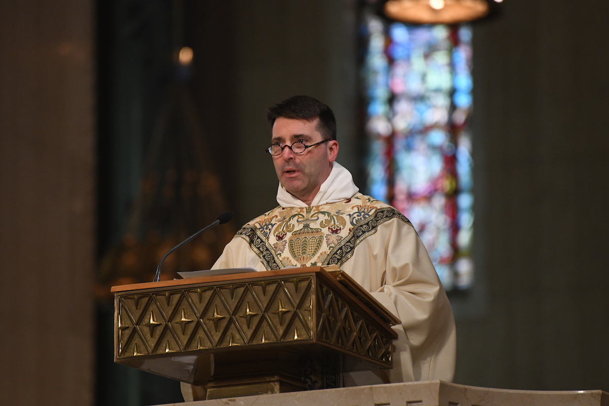 Father Dominic Legge at the pulpit.