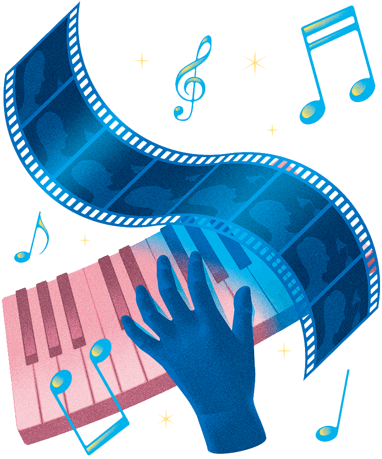 hands playing the piano