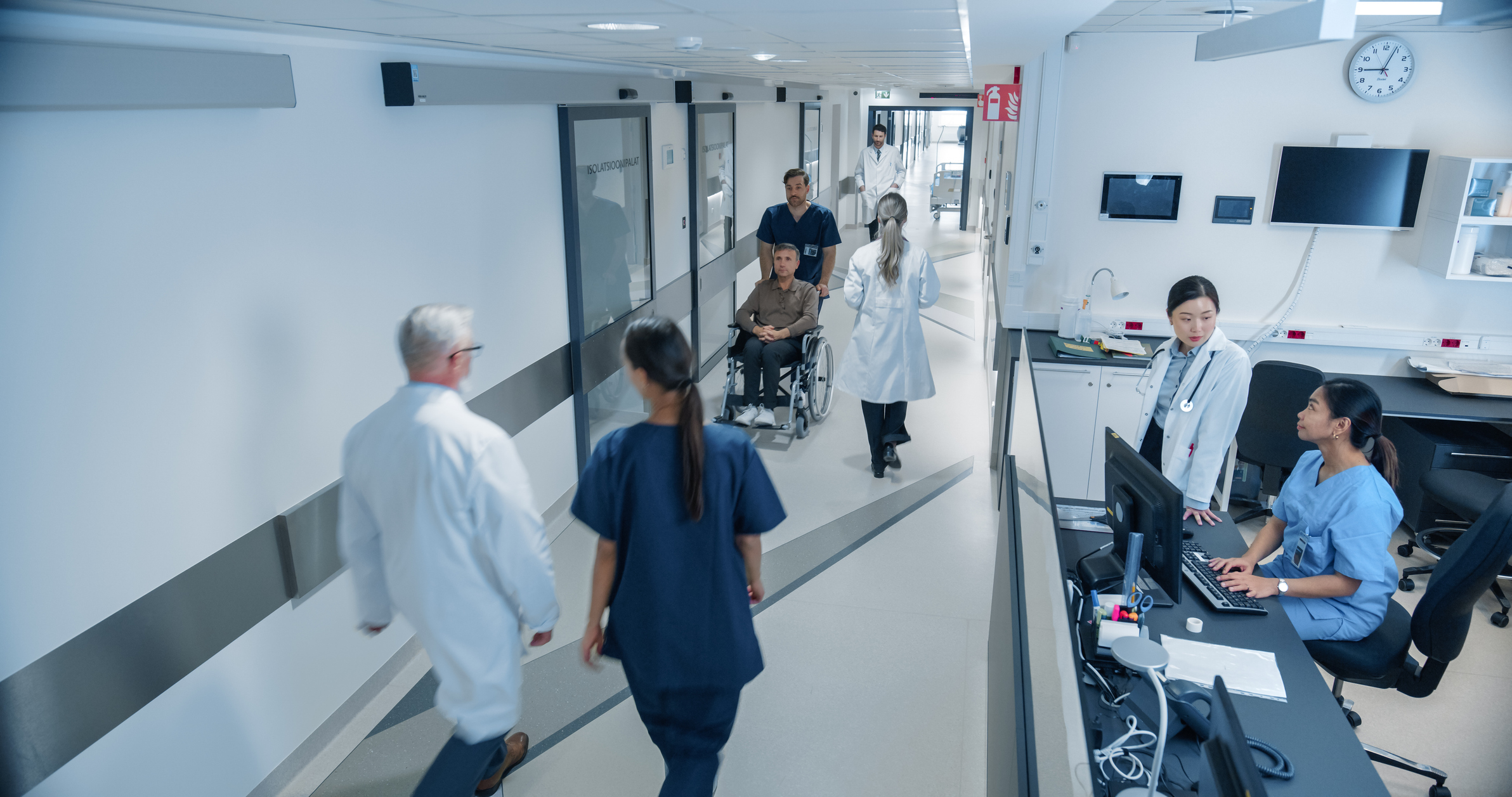 Busy hospital wing/floor