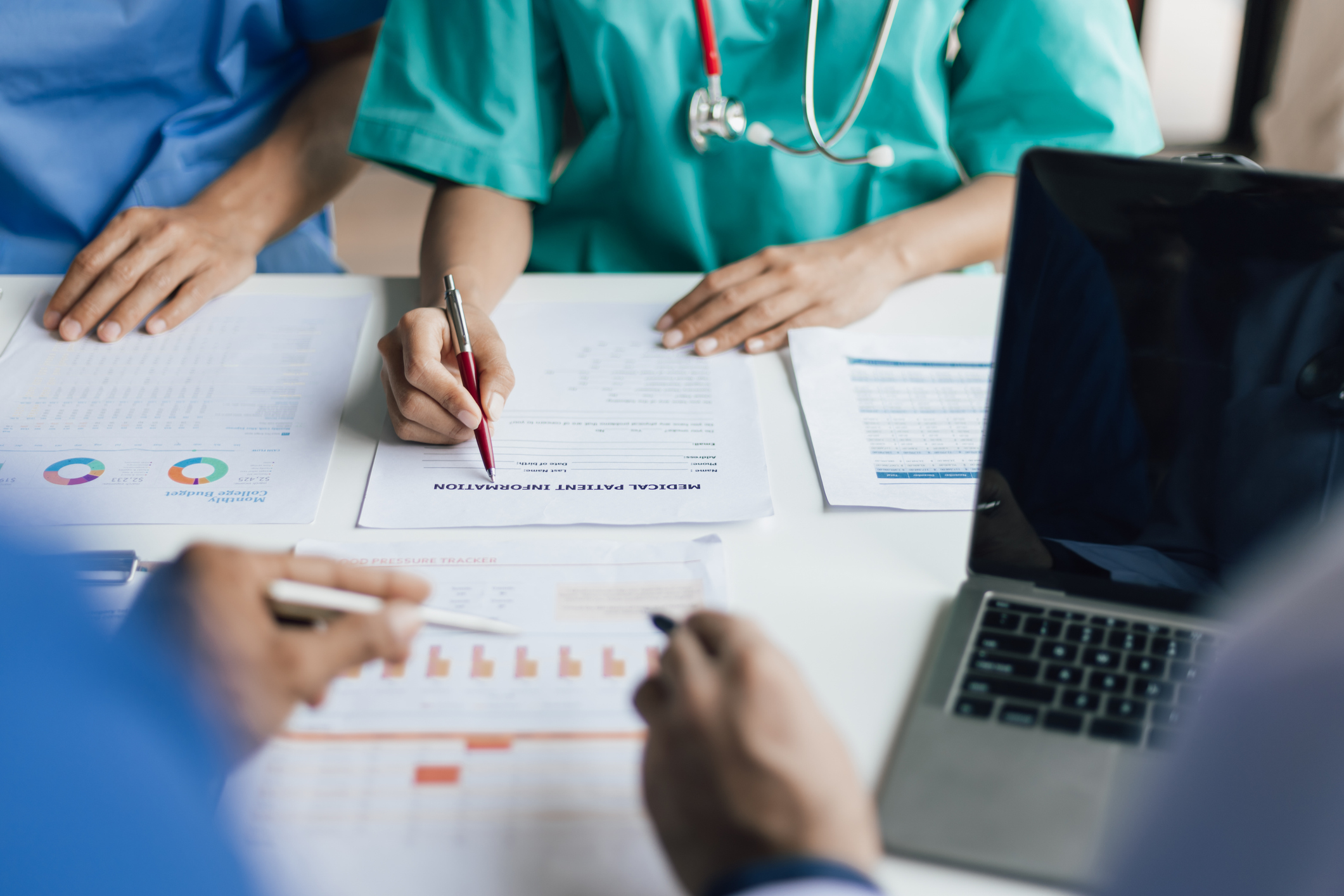 Nurses working and collaborating