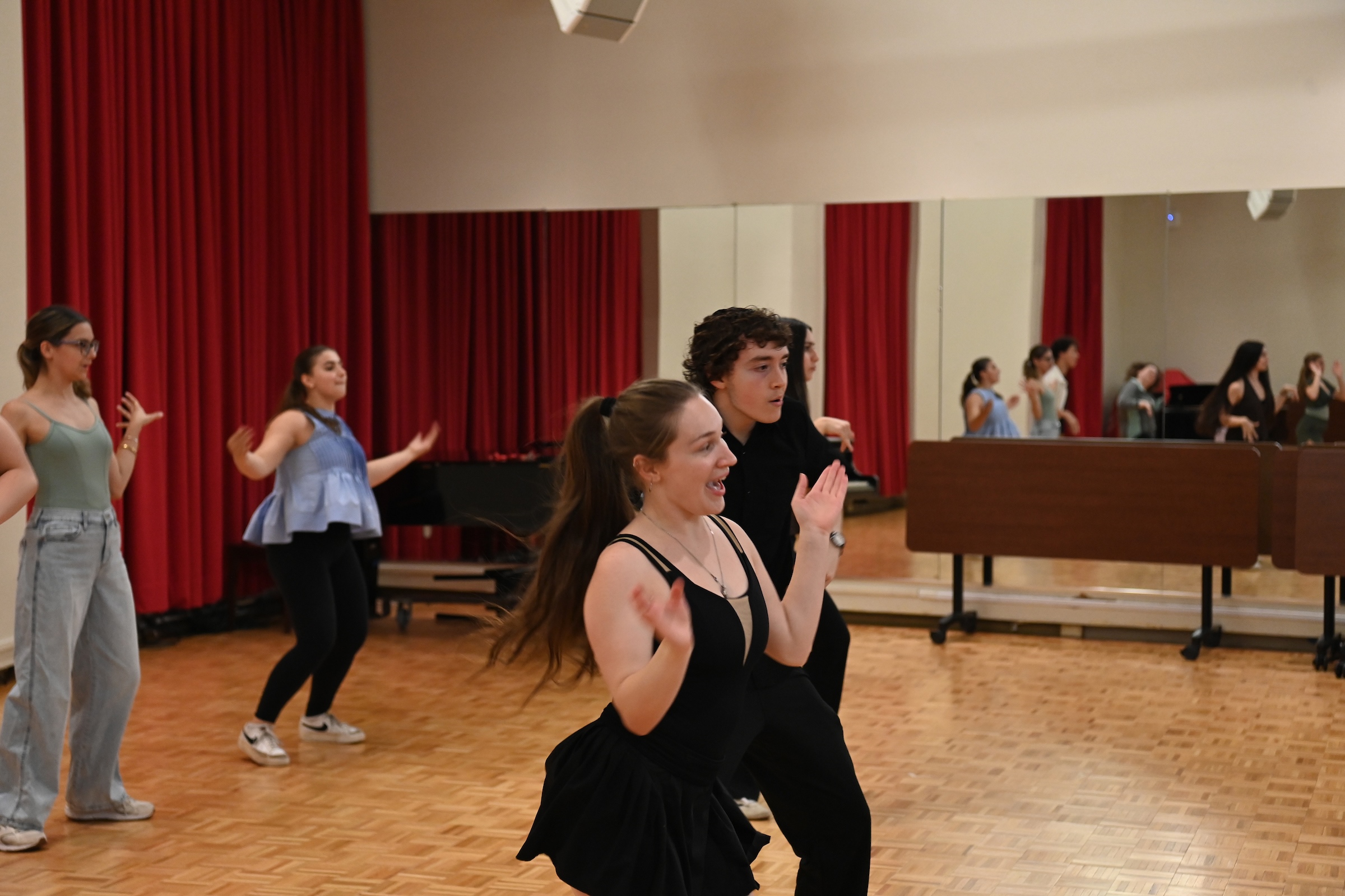 Students dance at the Rome School of Music building