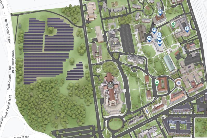screenshot of the interactive campus map