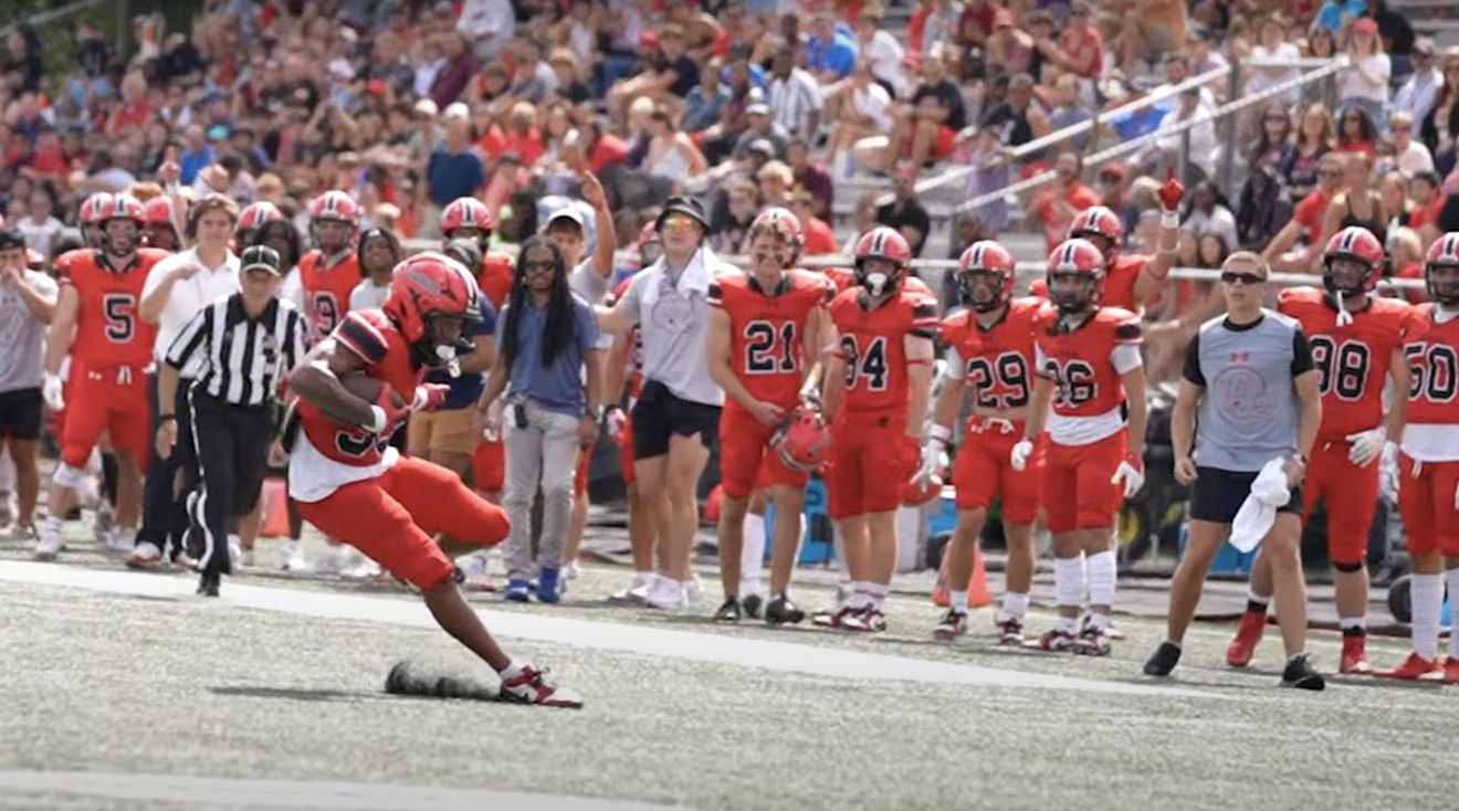 Malachi Hansen video thumbnail, featuring him playing football.
