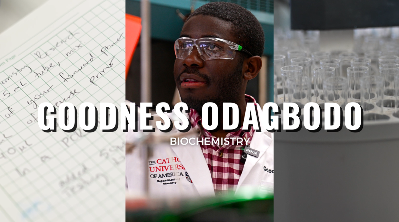 The thumbnail for Goodness Odagbodo's Student Spotlight video.